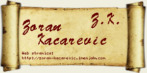 Zoran Kačarević vizit kartica